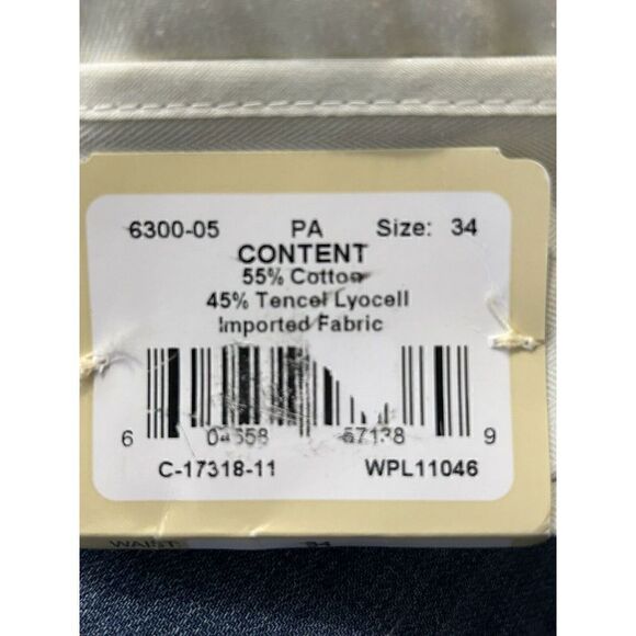 Charleston Khakis Chinos Men's Size 34 Regular Beige Raw Hem - Picture 4 of 6